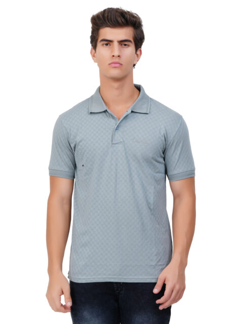 Grey Melange Polo T-Shirt